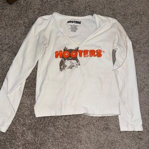 Hooters White and Orange Logo Long Sleeve